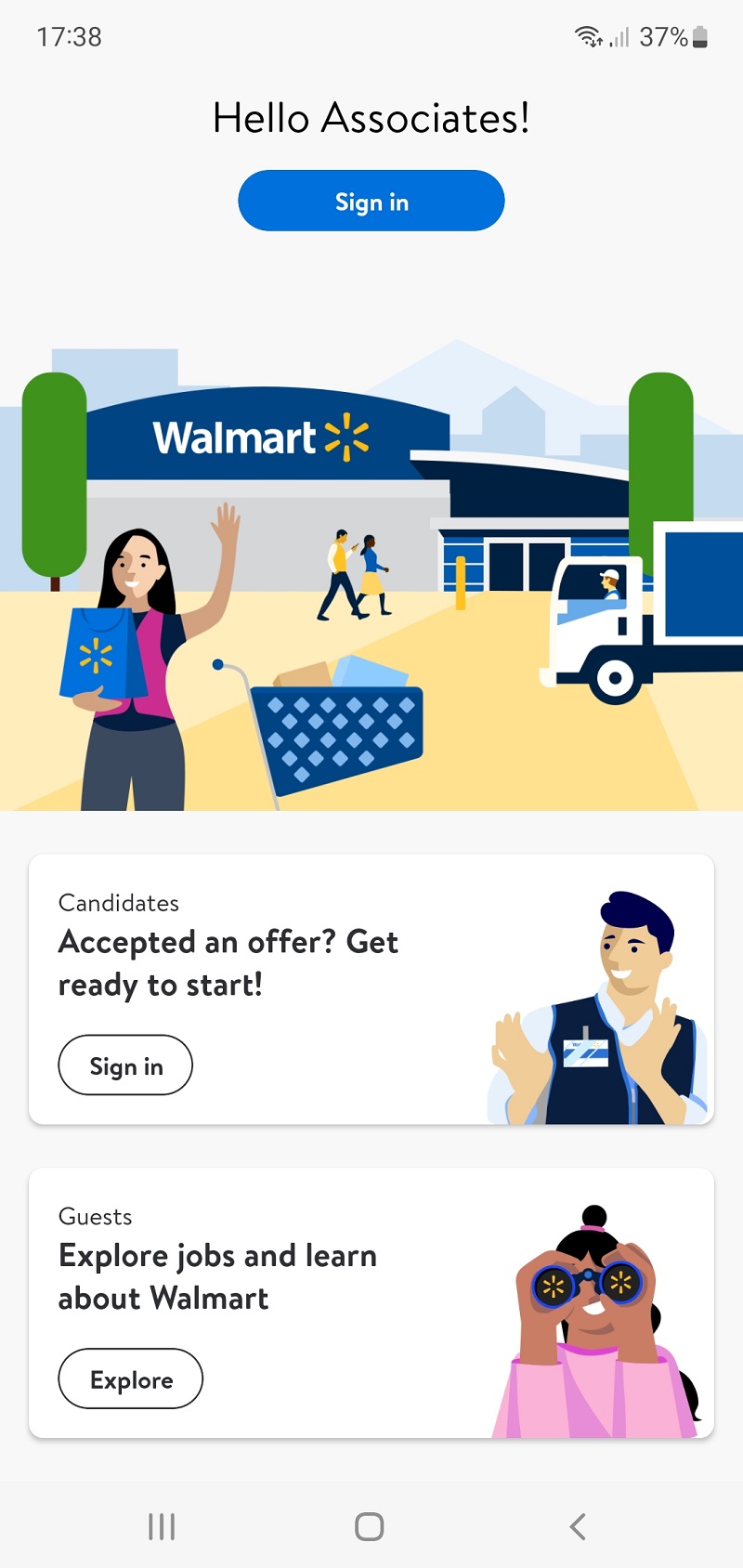 App làm việc tại Walmart